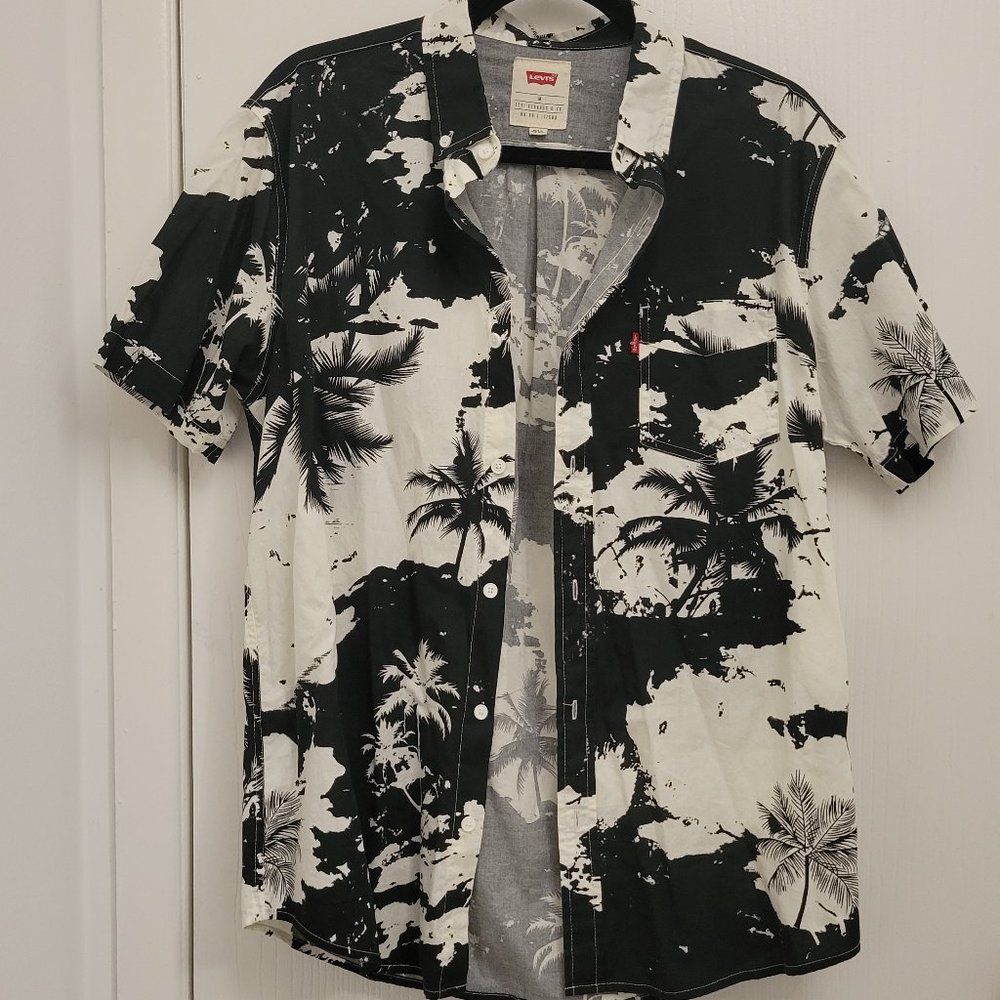 Levi's Men's Mozell Black & Ivory button down short sleeve